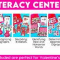 Valentine's Day Centers Math & Literacy Kindergarten Centers Morning Work Tubs
