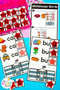 Bring some winter fun to your classroom with 20 February centers for kindergarten that keep your students engaged all month long — with themes like Groundhog Day, Valentine’s Day, & Presidents’ Day! These winter centers are easy to prep and reinforce kindergarten math and literacy skills. Work on CVC words, beginning sounds, digraphs, and -r blends with the literacy centers. Work on missing addend, skip counting, and subtracting with the math centers. Enjoy these literacy & math activities!