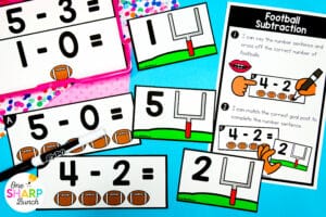 Bring some winter fun to your classroom with 20 February centers for kindergarten that keep your students engaged all month long — with themes like Groundhog Day, Valentine’s Day, & Presidents’ Day! These winter centers are easy to prep and reinforce kindergarten math and literacy skills. Work on CVC words, beginning sounds, digraphs, and -r blends with the literacy centers. Work on missing addend, skip counting, and subtracting with the math centers. Enjoy these literacy & math activities!