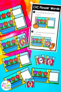 Keep your little learners engaged this spring with these 20 May centers for kindergarten, including 10 math and 10 literacy spring centers! With the kid-friendly I Can visual direction cards, students can independently complete each math center and literacy center. Students work on CVC words, blends, and rhyming words with the spring literacy activities. They also work on teen numbers, adding within 5, and 2D & 3D shapes with the spring math activities! Great for morning work or early finishers!
