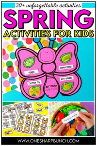 Discover 30+ engaging spring activities for kids! From hands-on spring crafts to literacy & math centers, these spring-themed ideas and activities are perfect for Pre-K - 1st grade! You will find St. Patrick's Day activities and craft, Easter activities and crafts, as well as simple spring crafts. Enjoy the spring fine motor activities, spring early finisher activities, and spring centers for kindergarten! Don't forget to checkout the Earth Day activities and Mother's Day activities and craft!