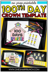 Celebrate the 100th day of school as you practice counting all the way to 100 with this 100th day of school crown! This 100th day crown craft for the 100th day is low prep and one of the best 100th day centers or 100th day stations. Plus, this 100th day craft is simple for students to complete independently, as they count by 1s to 100. This 100th day activity is also great for fine motor practice. Plus, students can wear their 100th day of school hat during their 100th day of school party!