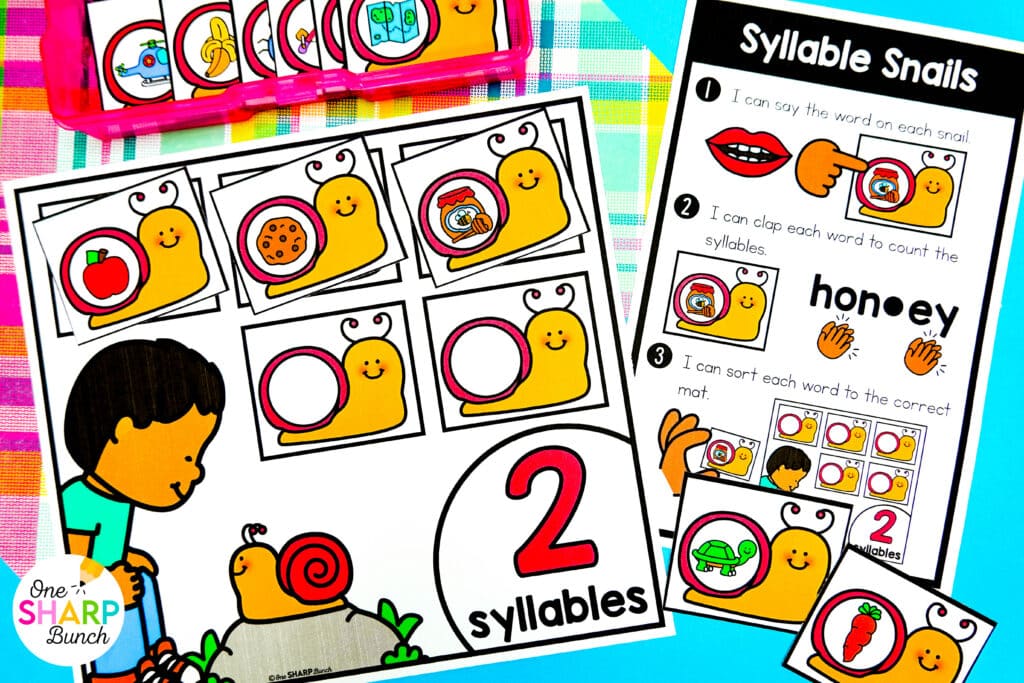 Get your little learners excited for spring with 20 April centers for kindergarten, featuring 10 literacy and 10 math activities! These spring math centers & spring literacy centers for kindergarten are not only great for center rotations but can also be used for morning work or early finishers. Students get to work on CVC words, syllables, and digraphs with the literacy activities. They also get to work on addition within 5, adding on a number line, and patterns with the math activities.