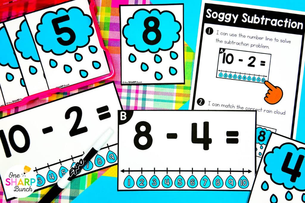 Get your little learners excited for spring with 20 April centers for kindergarten, featuring 10 literacy and 10 math activities! These spring math centers & spring literacy centers for kindergarten are not only great for center rotations but can also be used for morning work or early finishers. Students get to work on CVC words, syllables, and digraphs with the literacy activities. They also get to work on addition within 5, adding on a number line, and patterns with the math activities.