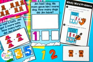 Get your little learners excited for spring with 20 April centers for kindergarten, featuring 10 literacy and 10 math activities! These spring math centers & spring literacy centers for kindergarten are not only great for center rotations but can also be used for morning work or early finishers. Students get to work on CVC words, syllables, and digraphs with the literacy activities. They also get to work on addition within 5, adding on a number line, and patterns with the math activities.