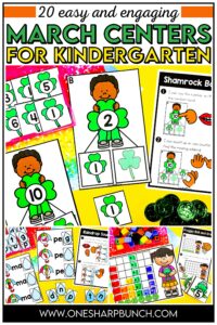 Bring the spring season to life with 20 hands-on, spring-themed March centers for kindergarten, including 10 math centers and 10 literacy centers! These spring math centers & spring literacy centers are not only great for kindergarten center rotations, but can also be used for spring morning work or early finishers. Use these spring activities for kids to practice CVC words, digraphs, and nouns. They'll also practice 3D shapes, skip counting, and adding within 5 with the spring centers for math.