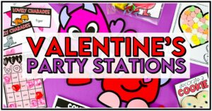 Celebrate Valentine’s Day with this ultimate list of classroom Valentine’s Day party stations for kids, featuring Valentine's Day crafts, Valentine's Day games, and Valentine's Day science experiments! Your students will love the Love Monster craft and Valentine's Day directed drawing. They will have a blast playing the DIY Valentine's Day party games, including Valentine's bingo and Valentine's charades. Don't forget to explore these Valentine's Day activities for kids, Valentine's Day centers, and other Valentine's Day party alternatives!