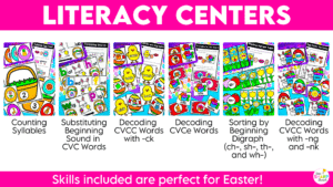 Easter Centers Spring Math & Literacy Kindergarten Centers Morning Work Tubs
