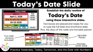 Daily April Calendar Slides for Morning Meeting Editable Digital Calendar Slides