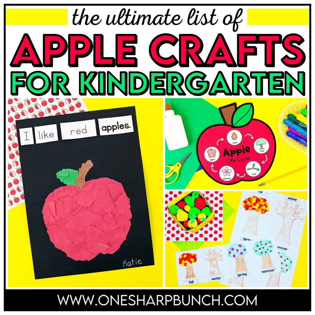 ​​Bring apple week to life with these fun and easy apple crafts for kids! Perfect for preschool and kindergarten, these apple activities teach the apple life cycle, parts of an apple, and seasons of an apple tree! Students complete an apple investigation as the measure the height of an apple, seeds of an apple, and colors of an apple. These apple crafts integrate science, math, and literacy, making them a great addition to your fall lesson plans. Explore the apple crafts and apple activities for kids here!