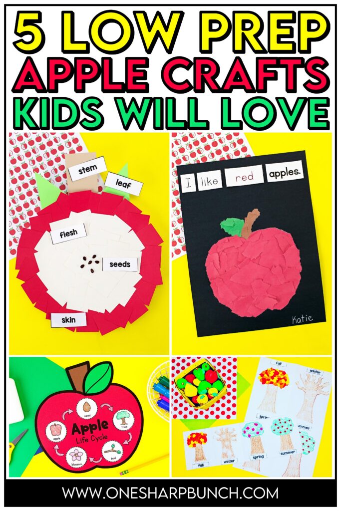 ​​Bring apple week to life with these fun and easy apple crafts for kids! Perfect for preschool and kindergarten, these apple activities teach the apple life cycle, parts of an apple, and seasons of an apple tree! Students complete an apple investigation as the measure the height of an apple, seeds of an apple, and colors of an apple. These apple crafts integrate science, math, and literacy, making them a great addition to your fall lesson plans. Explore the apple crafts and apple activities for kids here!