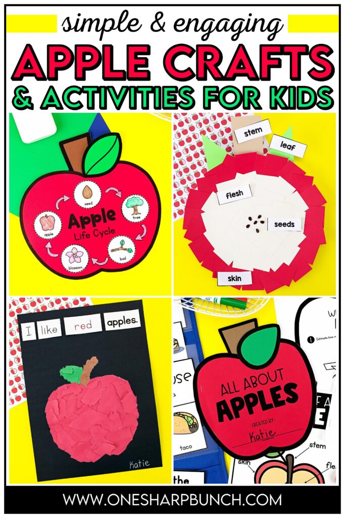 ​​Bring apple week to life with these fun and easy apple crafts for kids! Perfect for preschool and kindergarten, these apple activities teach the apple life cycle, parts of an apple, and seasons of an apple tree! Students complete an apple investigation as the measure the height of an apple, seeds of an apple, and colors of an apple. These apple crafts integrate science, math, and literacy, making them a great addition to your fall lesson plans. Explore the apple crafts and apple activities for kids here!