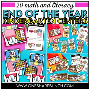 Countdown to summer with these fun and meaningful math & literacy end of the year centers for kindergarten! Perfect for kindergarten centers, morning work, early finishers, and center rotations, these engaging end of the year activities help students review important skills while celebrating the end of the year countdown. Keep learning going strong as you enjoy the end of year countdown with hands-on, low-prep centers for the end of the year!