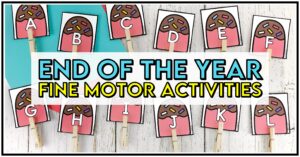 Keep students engaged, while strengthening fine motor skills, with these 20 math & literacy end of the year fine motor activities. These fine motor activities for kindergarten are the perfect soft start activities for morning work, kindergarten centers, early finishers, or fine motor tubs. Students can practice CVC words, syllables, word families, place value, number bonds, and 1:1 counting with these end of the year centers and morning tubs soft start ideas! Try these end of the year activities today!