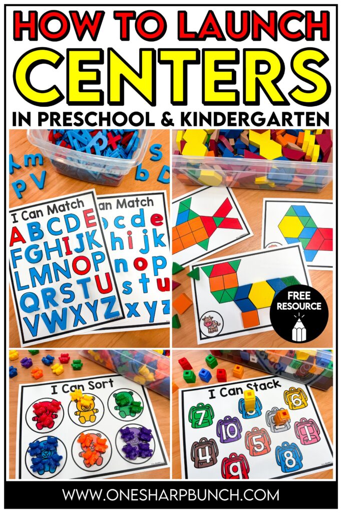 Learn how to launch kindergarten centers at the beginning of the school year with 3 simple steps. Discover how to introduce center manipulatives, teach center routines and procedures, and build student independence so your centers run smoothly all year long. These top teacher tips for launching kindergarten centers will allow you to meet with small groups while students work independently on math centers and Science of Reading-aligned literacy centers. Learn more about successfully launching kindergarten centers!