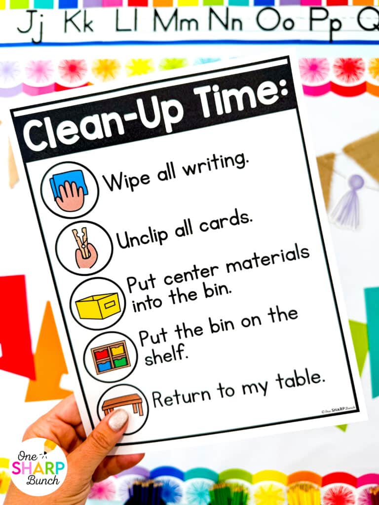 Learn how to launch kindergarten centers at the beginning of the school year with 3 simple steps. Discover how to introduce center manipulatives, teach center routines and procedures, and build student independence so your centers run smoothly all year long. These top teacher tips for launching kindergarten centers will allow you to meet with small groups while students work independently on math centers and Science of Reading-aligned literacy centers. Learn more about successfully launching kindergarten centers!