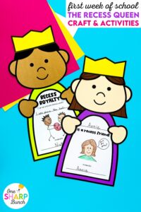 Make the first weeks of school engaging with this The Recess Queen craft! Perfect for back to school crafts and back to school activities, it pairs with The Recess Queen activities to help students learn recess rules while establishing classroom routines and procedures. Use this back to school activity to introduce and reinforce important classroom rules in a memorable way!