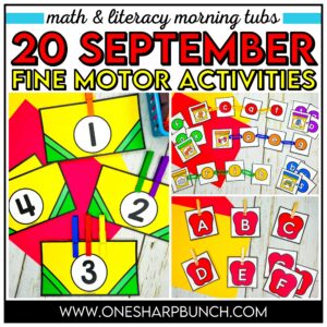 Build strength and independence with these September fine motor activities! They're perfect fall fine motor activities and fall centers for kindergarten, plus they also work well as back to school activities and back to school centers. Use them for morning tubs, soft start morning activities, and other soft start ideas that support successful soft starts in the classroom with engaging back to school fine motor activities.
