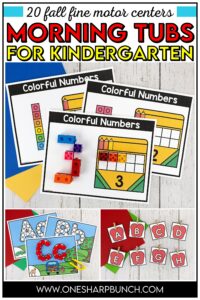 Build strength and independence with these September fine motor activities! They're perfect fall fine motor activities and fall centers for kindergarten, plus they also work well as back to school activities and back to school centers. Use them for morning tubs, soft start morning activities, and other soft start ideas that support successful soft starts in the classroom with engaging back to school fine motor activities.