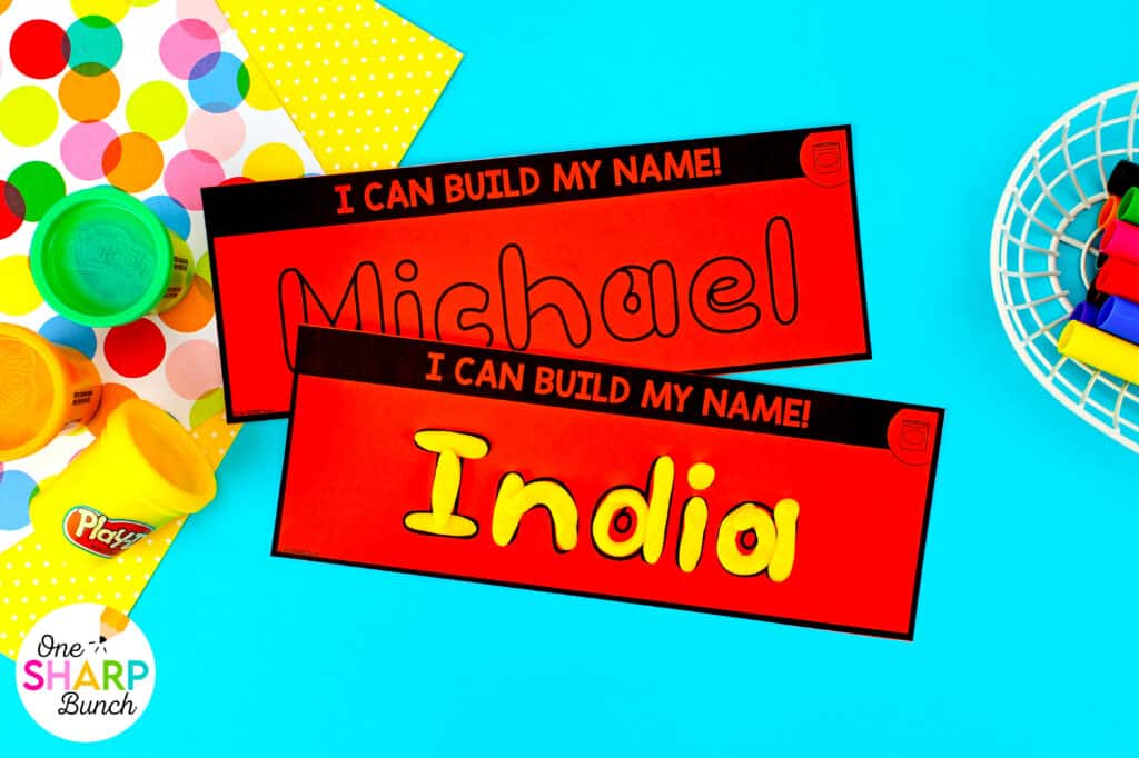 Learn how to create and use name kits with engaging name activities that build name recognition and name writing skills in preschool and kindergarten. These hands-on name practice activities include name tracing worksheets and other fine motor name activities that students can use independently. Perfect back to school activities and easy DIY name activities for early finishers, centers, morning work, or practice all year long!