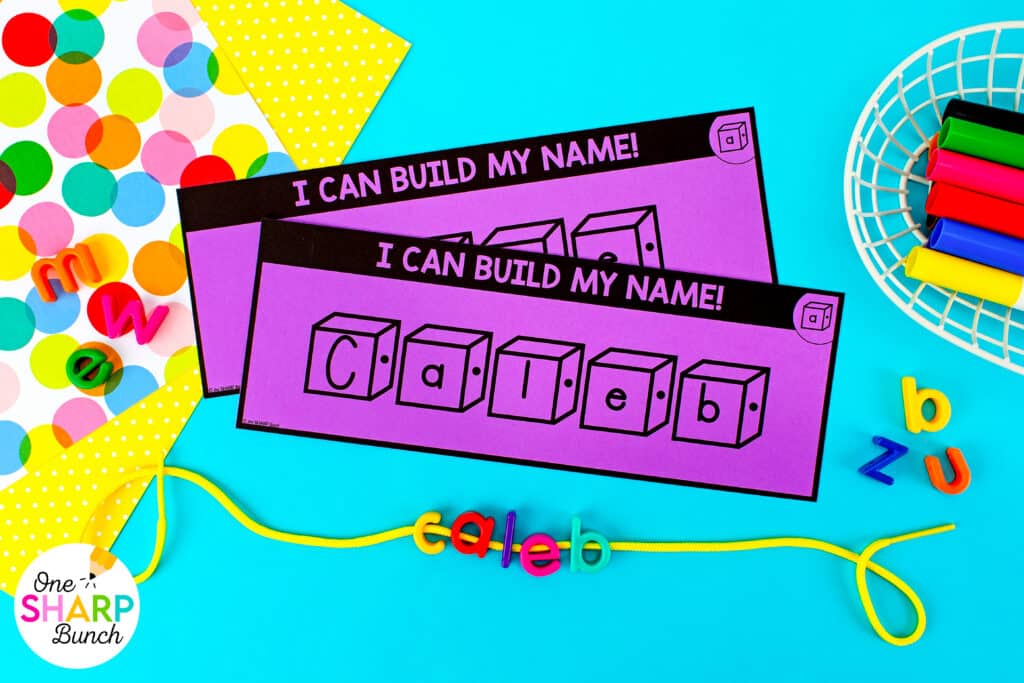 Learn how to create and use name kits with engaging name activities that build name recognition and name writing skills in preschool and kindergarten. These hands-on name practice activities include name tracing worksheets and other fine motor name activities that students can use independently. Perfect back to school activities and easy DIY name activities for early finishers, centers, morning work, or practice all year long!