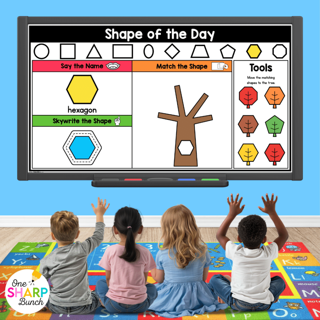 Transform calendar time in your kindergarten classroom with meaningful calendar time activities, simple tips, and engaging morning meeting ideas! After rotating through the daily calendar slides, complete the letter of the day, number of the day, shape of the day, and word of the day orthographic mapping slides. Then, use the built-in math and literacy review slides to build number sense and phonics/phonemic awareness skills during your morning meeting activities.