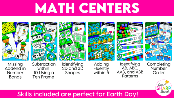 Math & Literacy Earth Day Kindergarten Centers Math & Literacy Earth Day Kindergarten Centers
