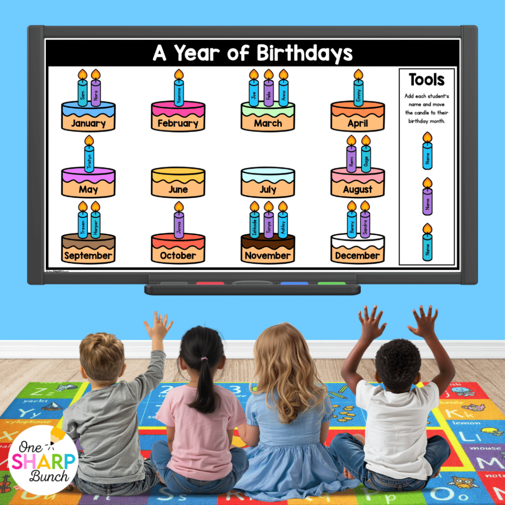 Transform calendar time in your kindergarten classroom with meaningful calendar time activities, simple tips, and engaging morning meeting ideas! After rotating through the daily calendar slides, complete the letter of the day, number of the day, shape of the day, and word of the day orthographic mapping slides. Then, use the built-in math and literacy review slides to build number sense and phonics/phonemic awareness skills during your morning meeting activities.