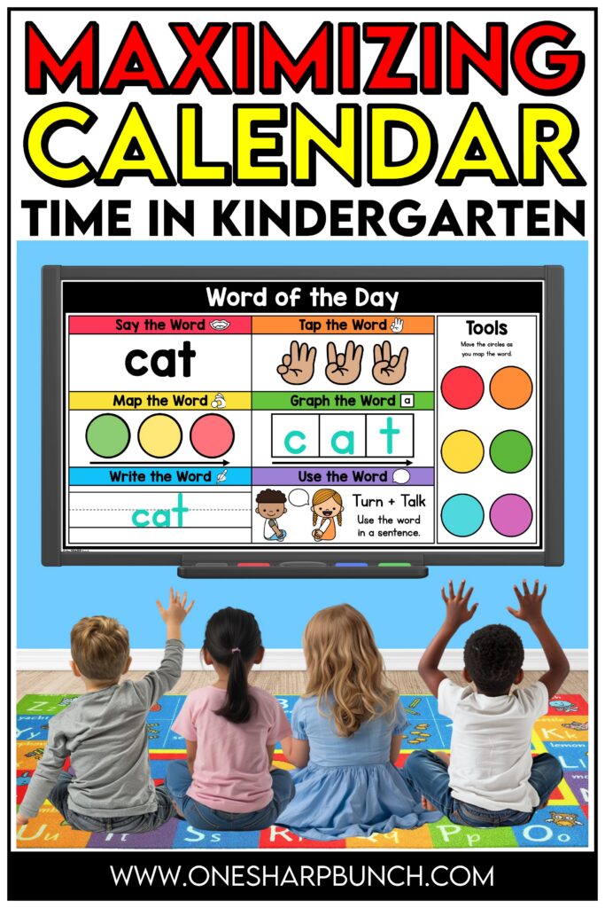Transform calendar time in your kindergarten classroom with meaningful calendar time activities, simple tips, and engaging morning meeting ideas! After rotating through the daily calendar slides, complete the letter of the day, number of the day, shape of the day, and word of the day orthographic mapping slides. Then, use the built-in math and literacy review slides to build number sense and phonics/phonemic awareness skills during your morning meeting activities.