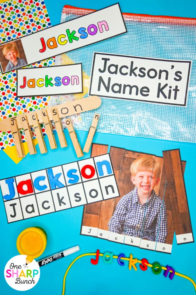 Learn how to create and use name kits with engaging name activities that build name recognition and name writing skills in preschool and kindergarten. These hands-on name practice activities include name tracing worksheets and other fine motor name activities that students can use independently. Perfect back to school activities and easy DIY name activities for early finishers, centers, morning work, or practice all year long!