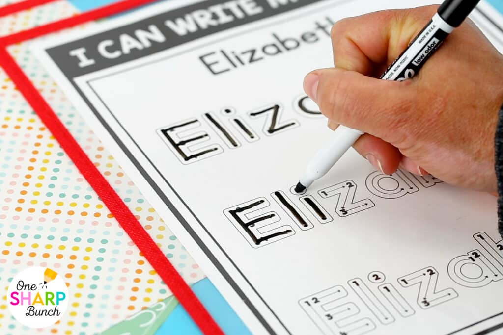 Learn how to create and use name kits with engaging name activities that build name recognition and name writing skills in preschool and kindergarten. These hands-on name practice activities include name tracing worksheets and other fine motor name activities that students can use independently. Perfect back to school activities and easy DIY name activities for early finishers, centers, morning work, or practice all year long!