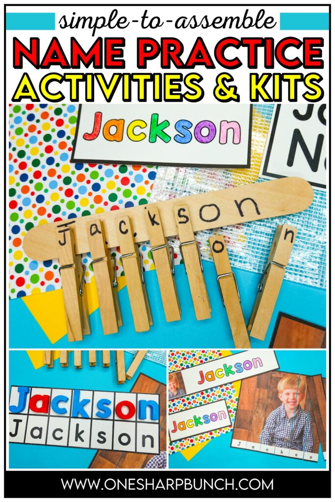 Learn how to create and use name kits with engaging name activities that build name recognition and name writing skills in preschool and kindergarten. These hands-on name practice activities include name tracing worksheets and other fine motor name activities that students can use independently. Perfect back to school activities and easy DIY name activities for early finishers, centers, morning work, or practice all year long!
