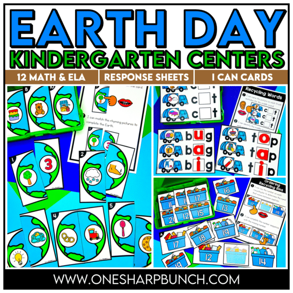 Math & Literacy Earth Day Kindergarten Centers