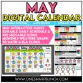 Daily May Calendar Slides for Morning Meeting Editable Digital Calendar Slides