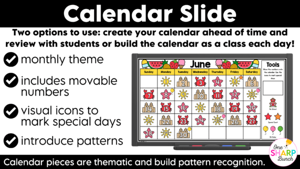 Daily June Calendar Slides Editable Digital Calendar Slides for Morning Meeting Daily June Calendar Slides Editable Digital Calendar Slides for Morning Meeting