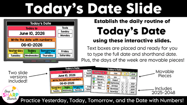 Daily June Calendar Slides Editable Digital Calendar Slides for Morning Meeting Daily June Calendar Slides Editable Digital Calendar Slides for Morning Meeting