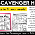 Back to School Scavenger Hunt Community Building Activity First Week of School