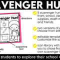 Back to School Scavenger Hunt Community Building Activity First Week of School