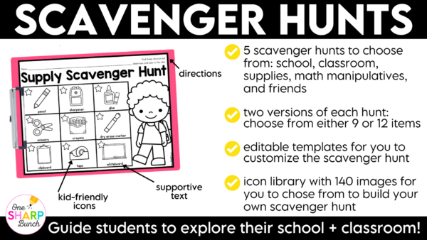 Back to School Scavenger Hunt Community Building Activity First Week of School Back to School Scavenger Hunt Community Building Activity First Week of School