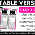 First Week of School All About Me Bag Getting to Know You Activity for Back to School