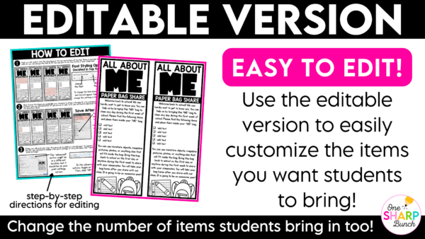 First Week of School All About Me Bag Getting to Know You Activity for Back to School First Week of School All About Me Bag Getting to Know You Activity for Back to School