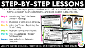 Calm Down Corner Posters and Visuals with Breathing and Calming Strategies