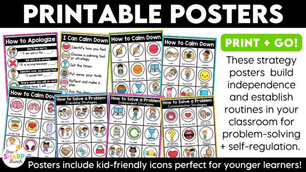Calm Down Corner Posters and Visuals with Breathing and Calming Strategies Calm Down Corner Posters and Visuals with Breathing and Calming Strategies