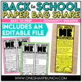 First Week of School All About Me Bag Getting to Know You Activity for Back to School