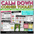 Build an effective Calm Down Corner in your classroom with this all-in-one toolkit filled with calm down corner posters, calm down corner visuals, and ready-to-use calming strategies that help students develop independence and self-regulation skills. Designed to make social emotional learning simple and consistent, this resource teaches breathing strategies, emotional regulation, and problem solving strategies through structured lessons, visuals, and hands-on supports. This comprehensive toolkit gives you everything you need to introduce, model, and maintain a Calm Down Corner that actually works in a busy classroom setting. Students learn how to recognize their emotions, choose appropriate calming strategies, and return to learning with confidence.