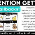 Capture students' attention in seconds with these engaging call and response classroom callbacks! Perfect for back to school and the first week of school, these fun class callbacks, attention getters, and attention grabbers help with building community while teaching routines and procedures that create a calm, focused, and well-managed classroom!