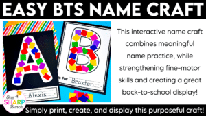 Beginning Letter Name Craft First Week of School Name Practice Recognition