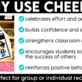Celebrate student success while building classroom community with these fun and engaging class cheers! Perfect for back to school and the first week of school, these printable classroom cheers make it easy to recognize effort, celebrate accomplishments with meaningful shout outs, and create a positive classroom culture where every student feels valued!