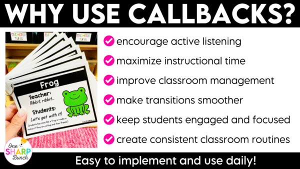 Call and Response Classroom Callbacks, Attention Getters, & Attention Grabbers Capture students' attention in seconds with these engaging call and response classroom callbacks! Perfect for back to school and the first week of school, these fun class callbacks, attention getters, and attention grabbers help with building community while teaching routines and procedures that create a calm, focused, and well-managed classroom!