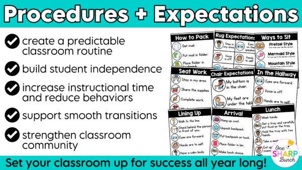 Editable Classroom Procedures, Routines, Rules, and Expectations Posters Establish strong routines and procedures from day one with these editable classroom procedures and routines posters! Perfect for back to school and the first week of school, this classroom management resource includes everything you need to explicitly teach classroom rules and expectations, model daily routines, and build student independence. Easily customize the editable posters to match the unique procedures and routines in your classroom!